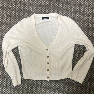 NAADAM Women's Ribbed Button-Down Cardigan in Cream Cashmere